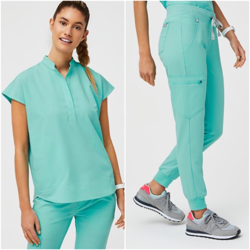 FIGS Fresh Aqua Rafaela and Zamora Scrubs Set. NWT